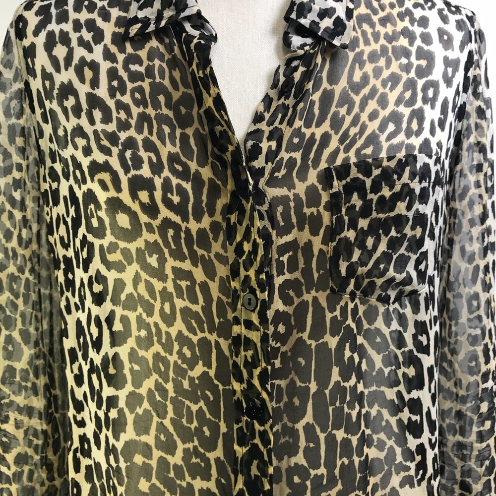 Equipment leopard print silk blouse